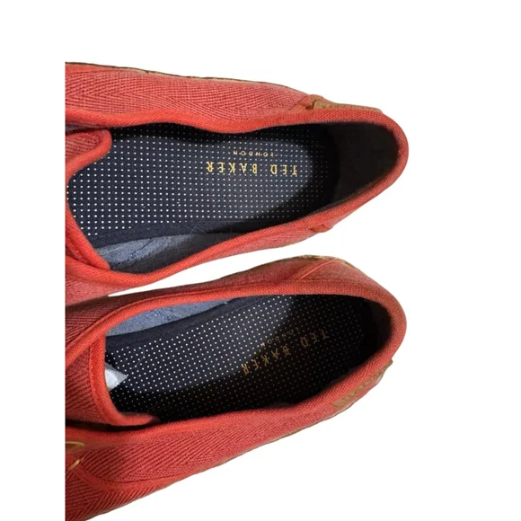 Ted Baker Men's Drilll3 Espadrille Lace-Up Red/Tan Size 10​​​ - Picture 6 of 9